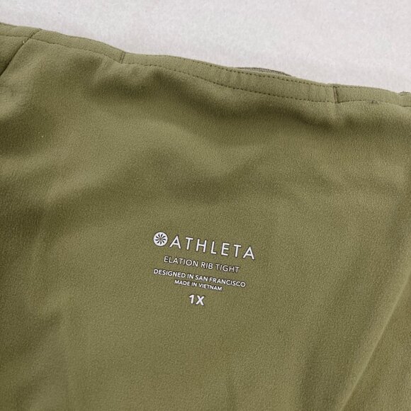 ATHLETA Womens Size 1X Elation Rib Tight Eucalyptus High Rise 1X Plus Leggings - Picture 10 of 16